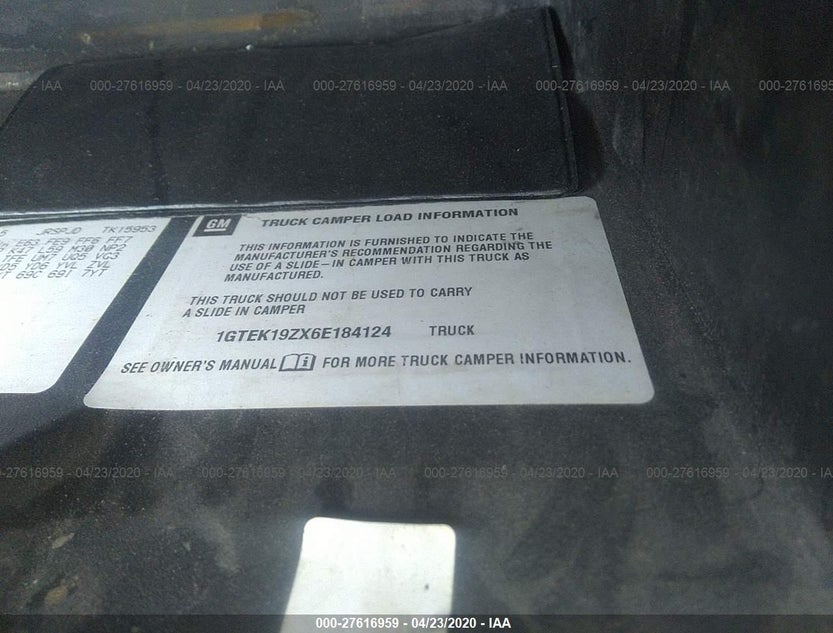 1GTEK19ZX6E184124