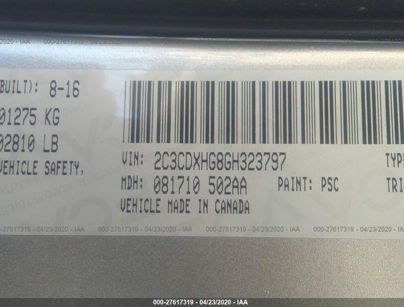 2C3CDXHG8GH323797