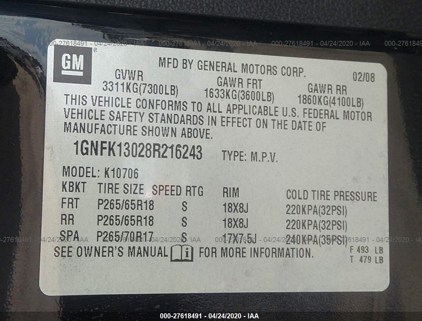 1GNFK13028R216243