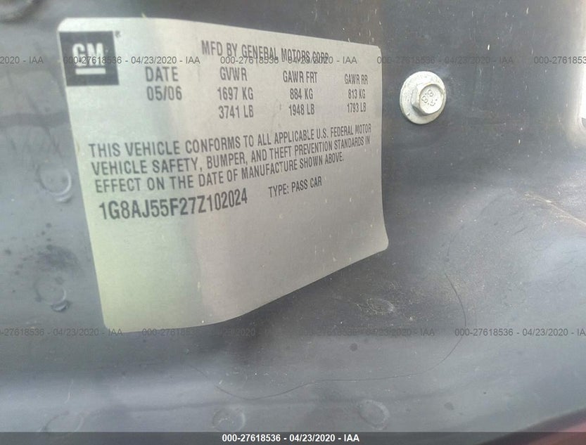 1G8AJ55F27Z102024