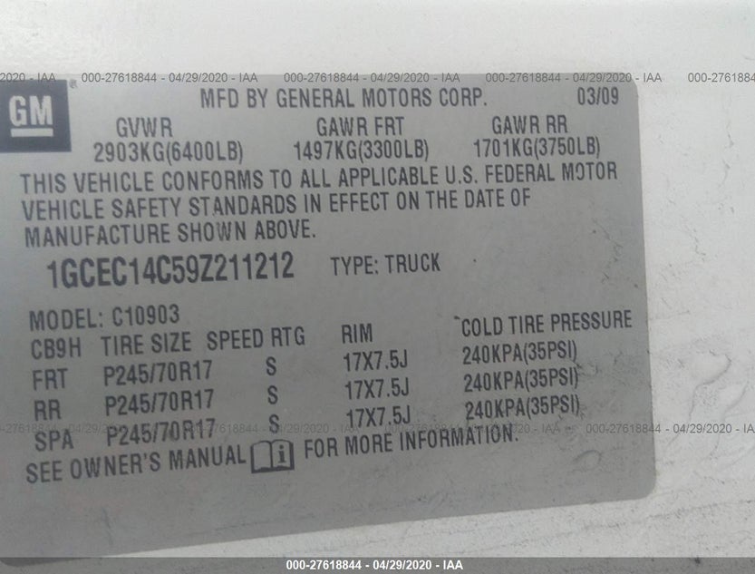 1GCEC14C59Z211212