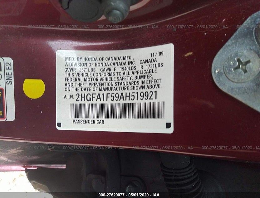 2HGFA1F59AH519921