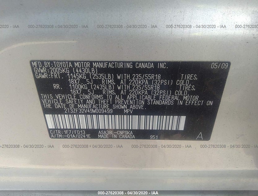 2T3ZF32V49W009499