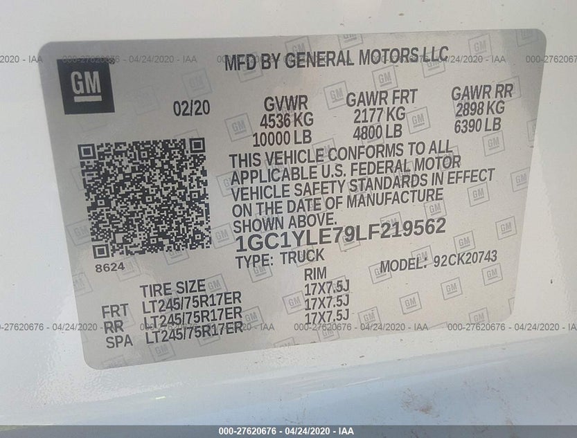 1GC1YLE79LF219562