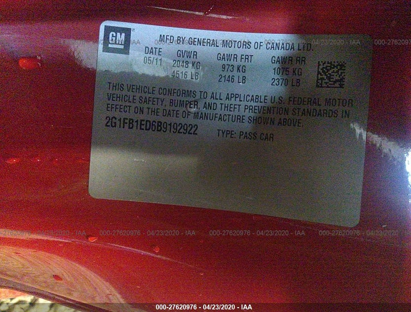 2G1FB1ED6B9192922