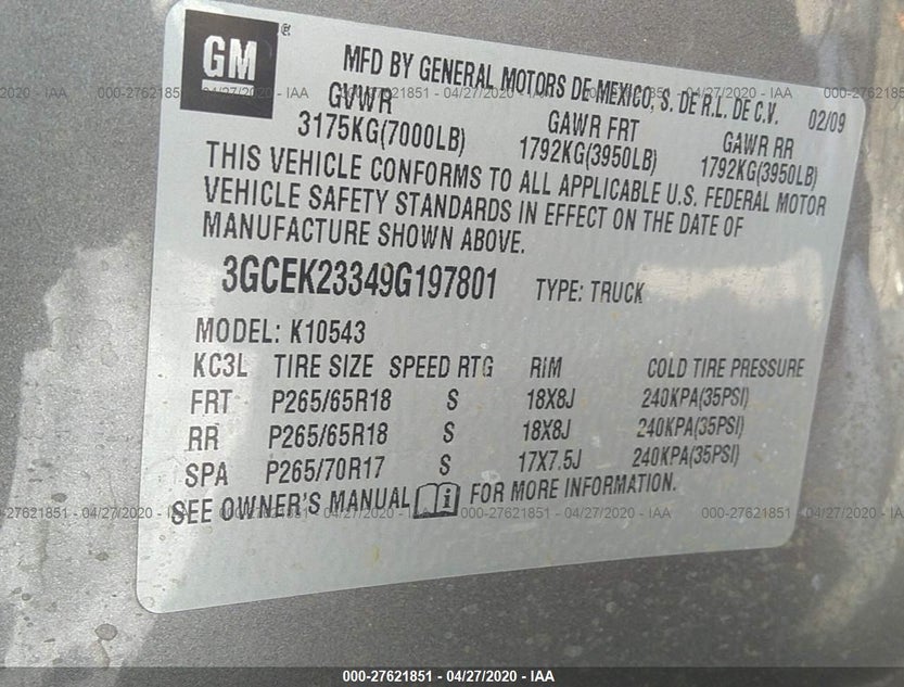 3GCEK23349G197801