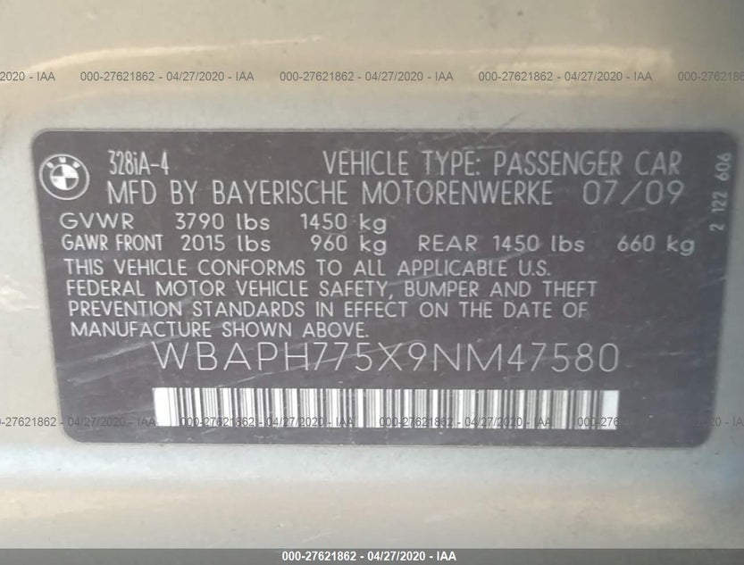 WBAPH775X9NM47580