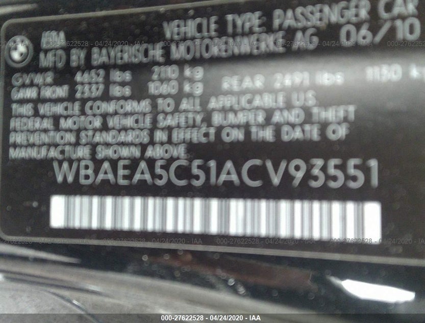 WBAEA5C51ACV93551