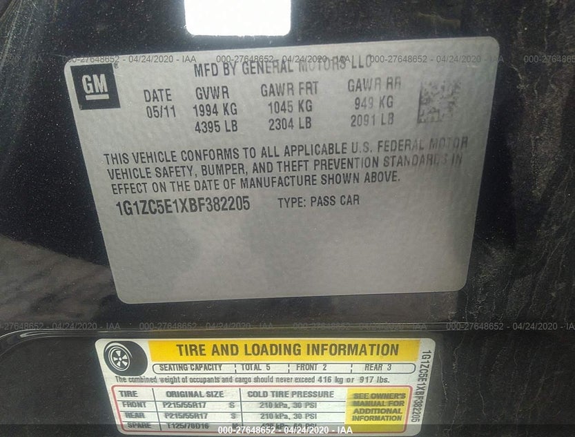 1G1ZC5E1XBF382205