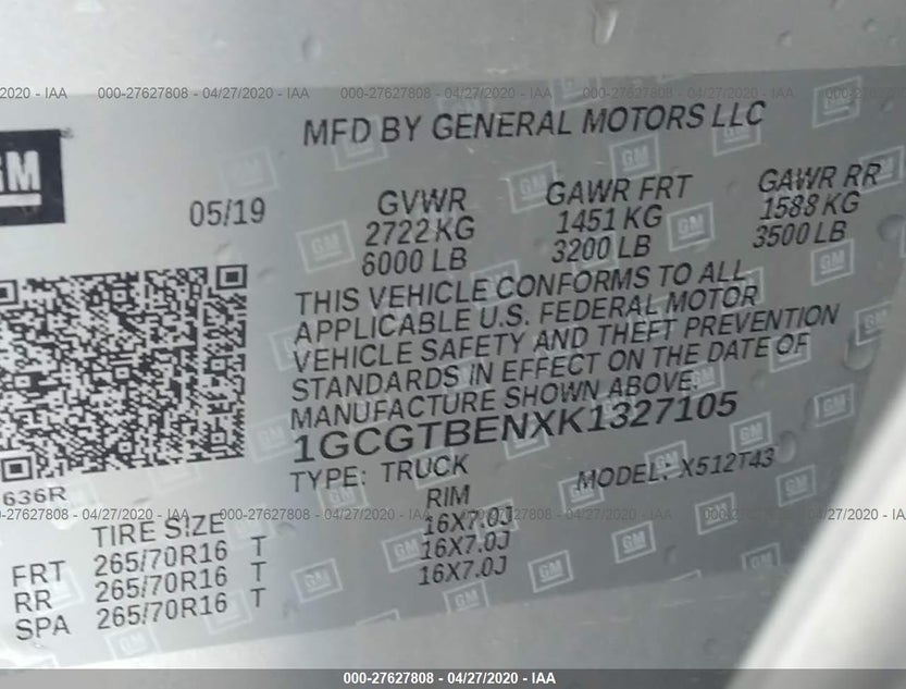 1GCGTBENXK1327105