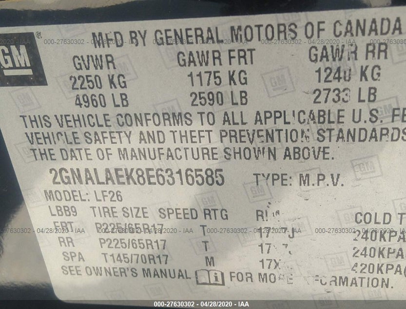 2GNALAEK8E6316585