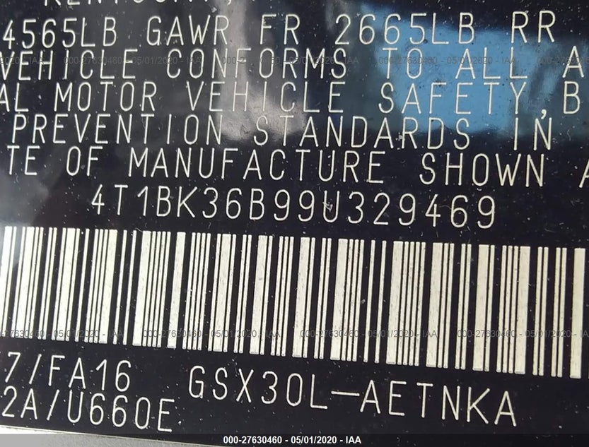 4T1BK36B99U329469