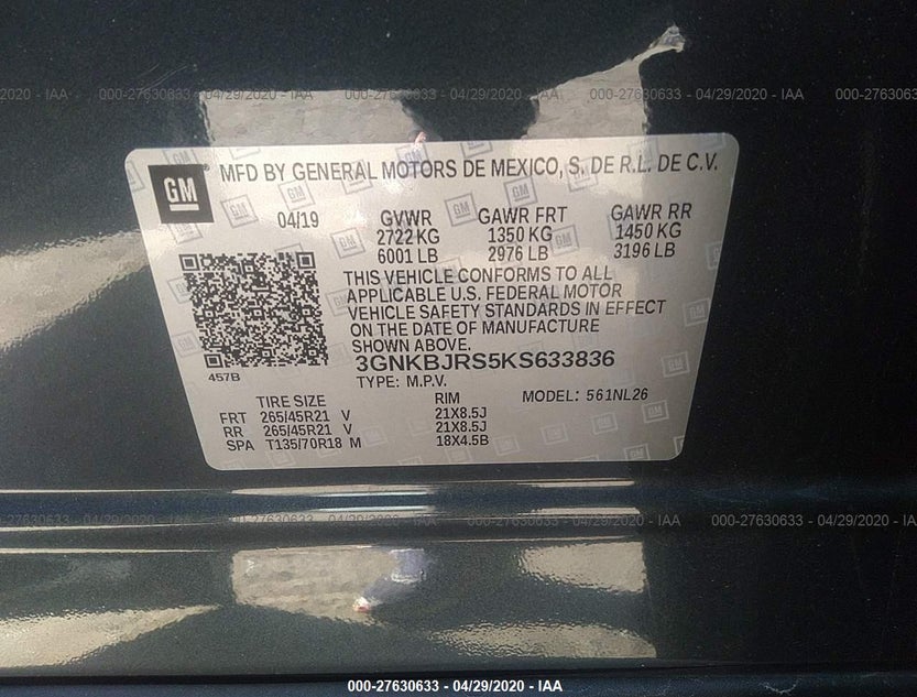 3GNKBJRS5KS633836