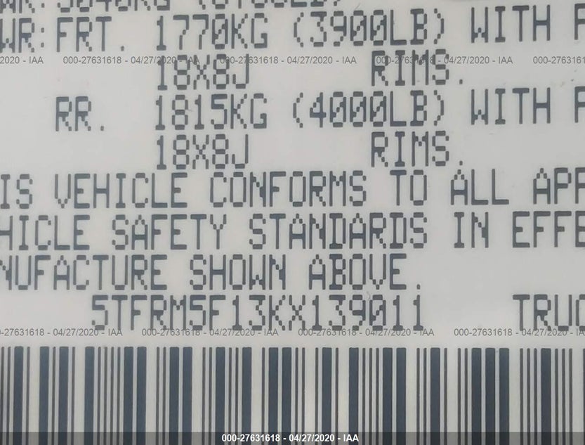 5TFRM5F13KX139011