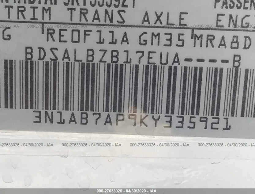3N1AB7AP9KY335921