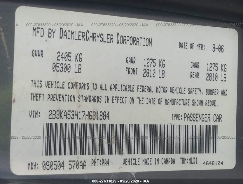 2B3KA53H17H631884