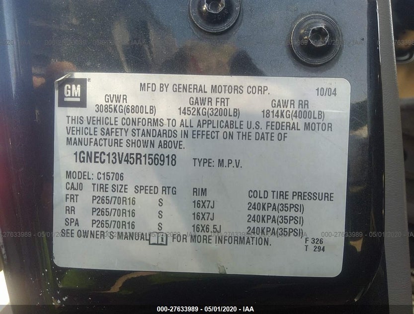 1GNEC13V45R156918