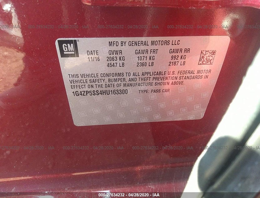1G4ZP5SS4HU163300