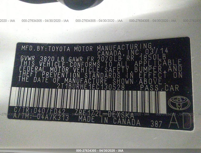 2T1BURHE1EC130528