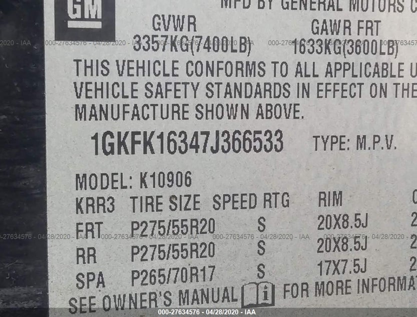 1GKFK16347J366533