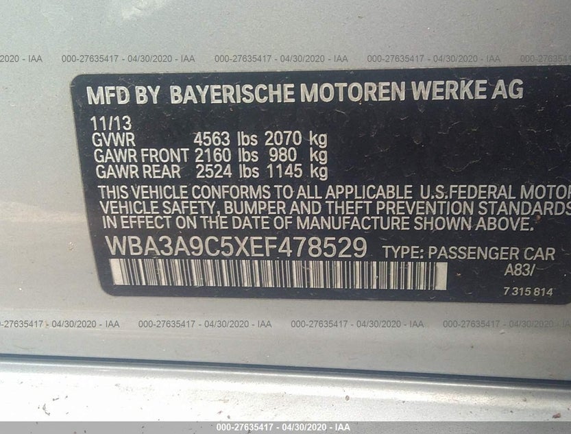 WBA3A9C5XEF478529