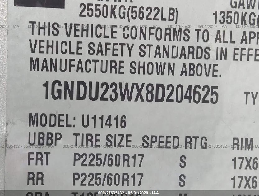 1GNDU23WX8D204625