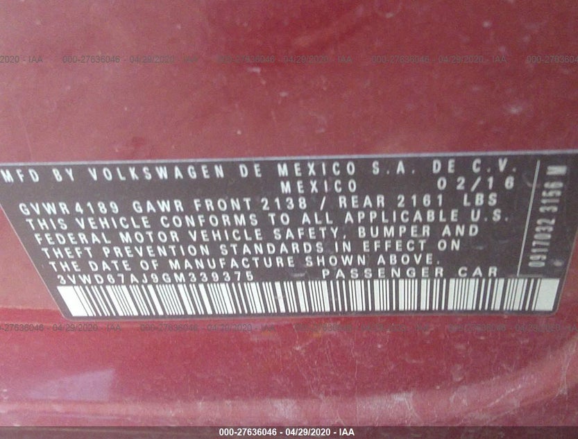 3VWD67AJ9GM339375