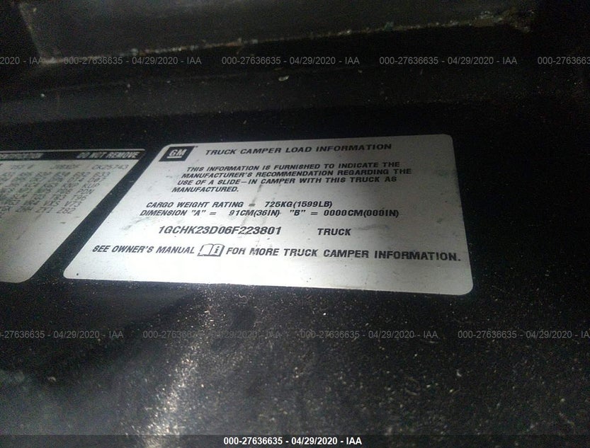 1GCHK23D06F223801
