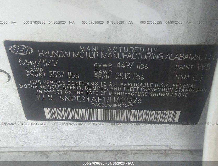 5NPE24AF1JH601626
