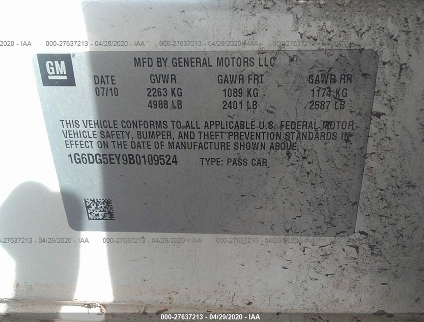 1G6DG5EY9B0109524