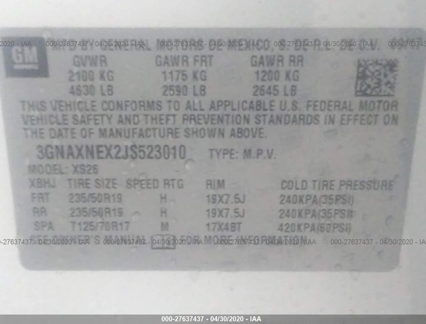 3GNAXNEX2JS523010