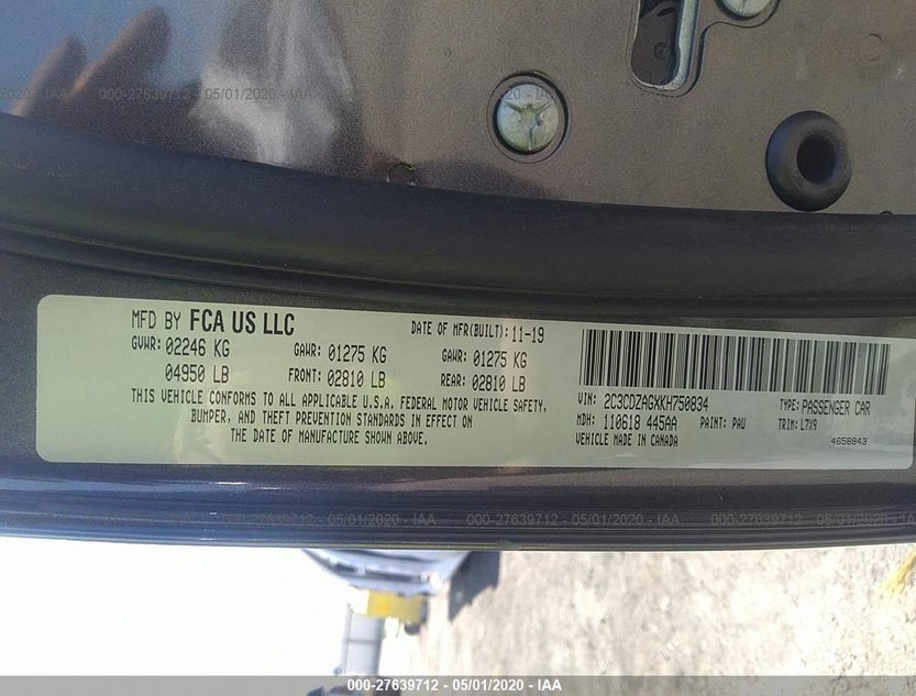 2C3CDZAGXKH750834
