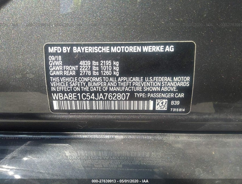 WBA8E1C54JA762807