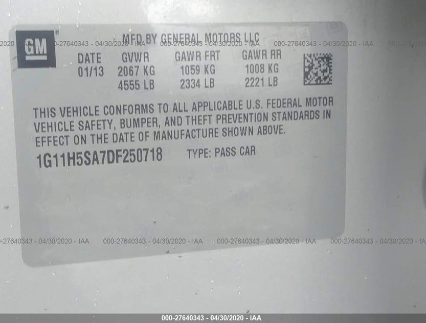 1G11H5SA7DF250718