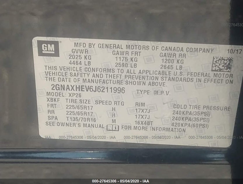2GNAXHEV6J6211996
