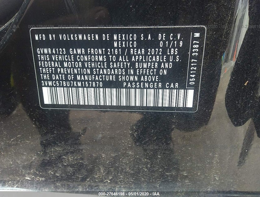 3VWC57BU7KM157870