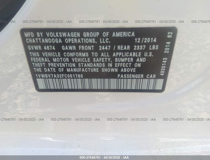1VWBV7A32FC051760