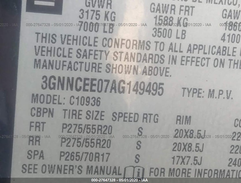 3GNNCEE07AG149495