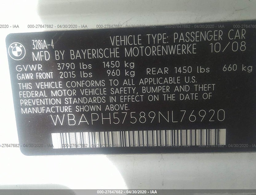 WBAPH57589NL76920