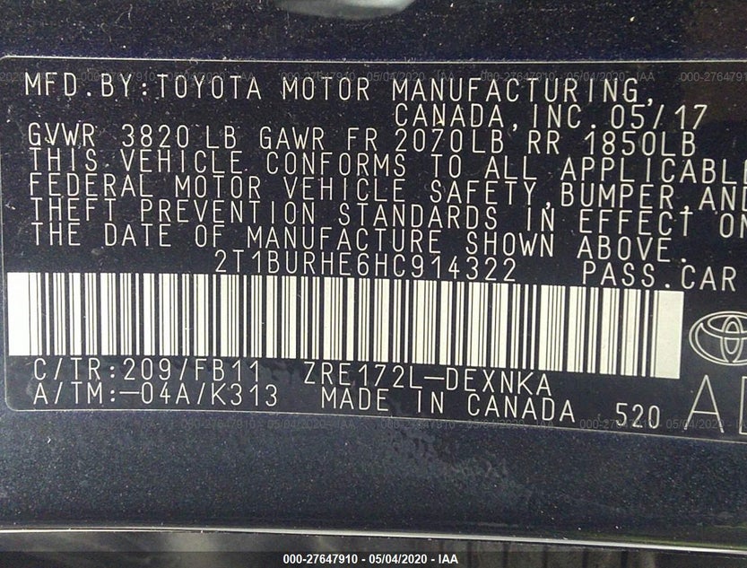 2T1BURHE6HC914322