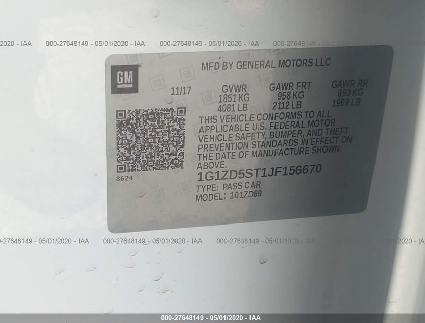 1G1ZD5ST1JF156670