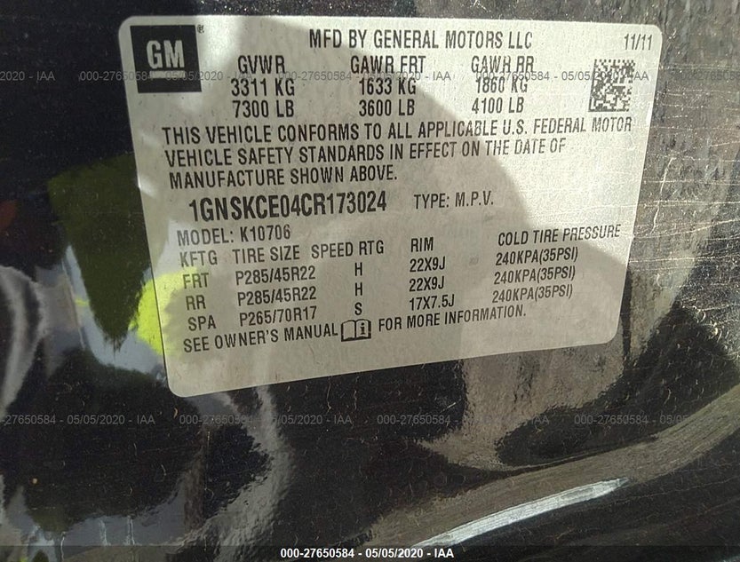 1GNSKCE04CR173024