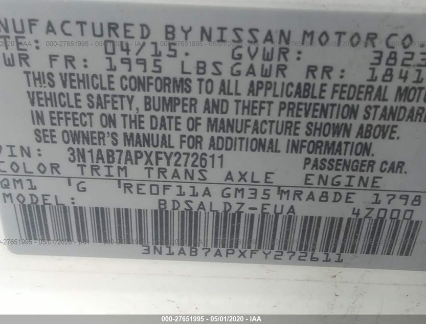 3N1AB7APXFY272611