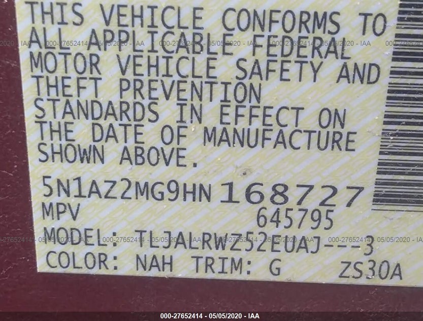 5N1AZ2MG9HN168727