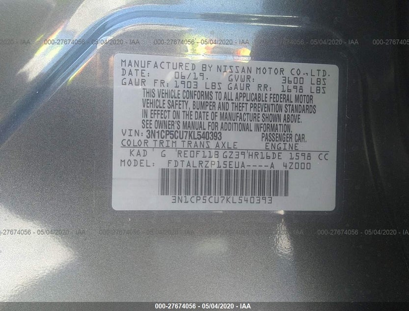 3N1CP5CU7KL540393