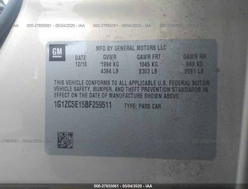 1G1ZC5E15BF259511