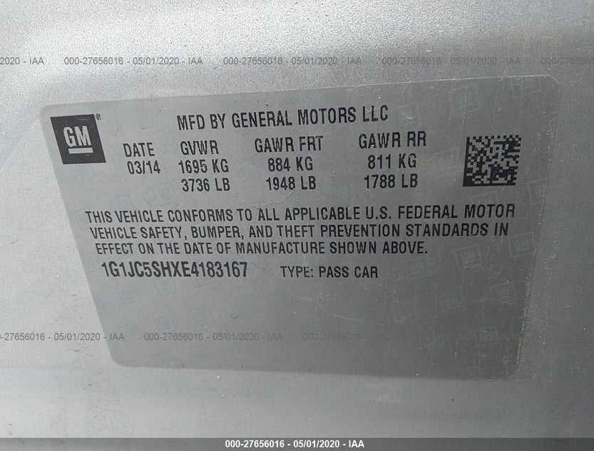 1G1JC5SHXE4183167