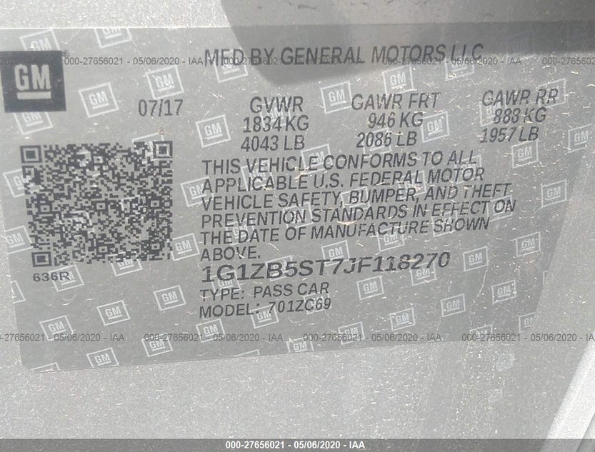 1G1ZB5ST7JF118270