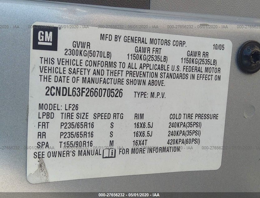 2CNDL63F266070526