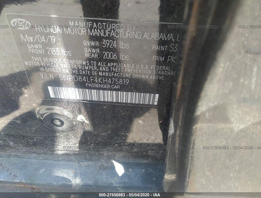 5NPD84LF4KH475819